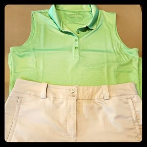 Women's golf shirt and shorts